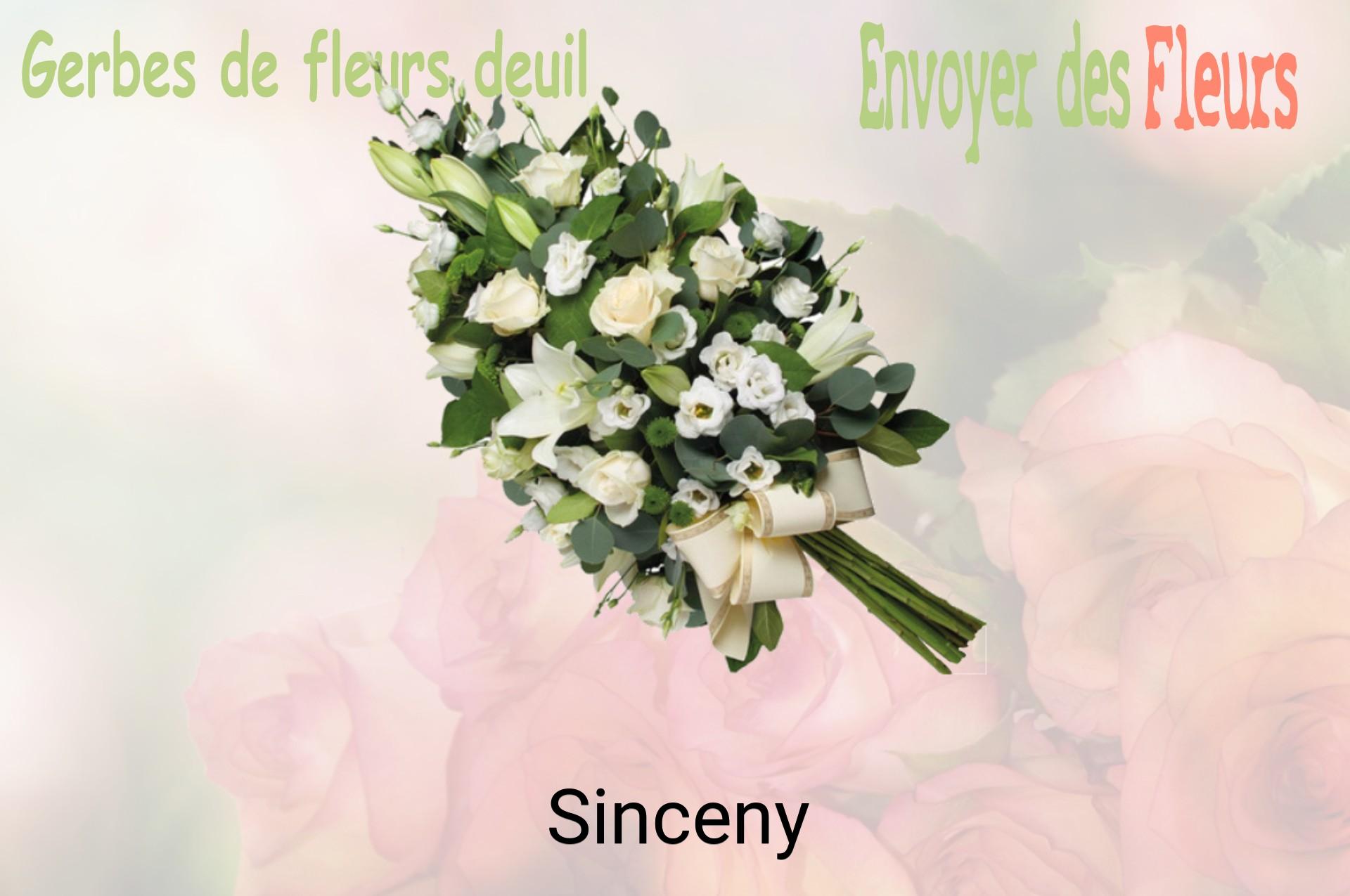 Gerbe de fleurs de deuil livrée à Sinceny